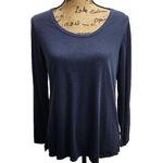 GAP Long Sleeve Shirt Womens Size M Navy Crew Neck Ribbed Soft Blend Casual Blue Size M Photo 0