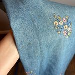 Vintage denim floral embroidered maxi dress Blue Size M Photo 3