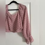 Altar'd State Pink Cropped Ruffle Blouse Photo 2