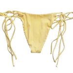 🔃Yellow Striped Double Side Tie Bikini Swimsuit Bottom Size M Photo 1