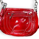 Plinio Visona  Red Patent Leather Silver Chain Strap Crossbody Shoulder Bag Photo 6