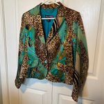 Russell Kemp Jacket Blazer Animal Leopard Print 100% Silk Vintage Size 8 80s Brown Photo 10