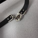 Chicos Leather Waist Belt S Womens Black Silver Buckle Toggle Adjustable 1" USA Photo 4