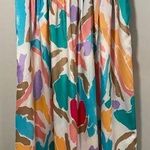 Vintage Diversity 80s 90s Pastel Colorful Multicolor Patterned Midi Skirt White Size 8 Photo 0