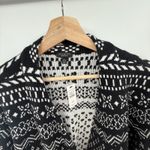 Talbots  Fair Isle Cardigan Sweater 3XP Black White Open Front Nordic Knit Photo 1