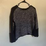 J.Crew Navy Blue Color-block Wool Blend Long Sleeve Crop Short Top Sweater Small Photo 3