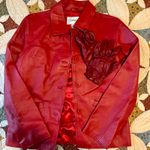 American Vintage Red 100% real leather Chadwick’s jacket with matching gloves Photo 0