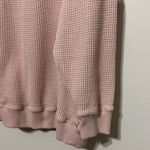 Aerie  The Sweat Waffle Crew Neck Sweatshirt Size Medium Pink Photo 4