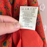 Sézane Sezane 100% Silk Floral Button Tie Detail Midi Skirt Sz 38 Red Orange Photo 4