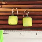 Silpada  Sterling Silver Green Mother of Pearl Pyrite Bead French Wire Earrings Photo 3