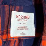Mossimo Women’s XL Boyfriend Fit Red Blue Button Down Flannel Long Sleeve Shirt Photo 9