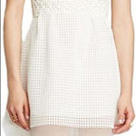 French Connection Glacier Wave White Sleeveless Mesh Fit & Flare Mini Dress Sz 6 Photo 0