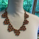 J.Crew  Gold and Orange Statement Bib Necklace Photo 1