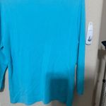 VTG Sweater Works Top Beaded Sequined Turquoise Blue Tank Top Cocktail martini Size XL Photo 3