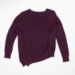 Athleta  Rest Day Cotton Silk Knit Asymmetrical Hem Pullover Sweater Purple S Photo 0