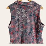 Anthropologie Maeve Gray Jacquard Floral Print Sleeveless Midi Dress Size 14 Photo 8