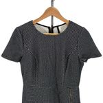 Kensie Black White Mini Check Print Zipper Detail Short Sleeve Dress size Small Photo 2