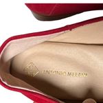 Antonio Melani Red Suede Loafers Women's Size 8M Leather Sole Minimalist Classic Photo 5