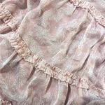 Aura  the Label Boho Ruffle Mini Dress Cut Out Long Sleeve Pink Floral Medium Photo 3