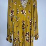 Xhilaration Women’s Mustard Yellow V neck Long Sleeve Floral Dress Size XXL Photo 0