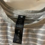 Yogalicious Yogalicous Grey/White Striped Split Back Tank Medium Photo 1