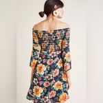 Farm Rio Anthropologie Dress Mini Smocked Dainty Off Shoulder Black Size Small P Photo 1