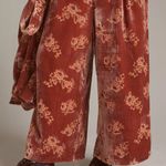 Anthropologie Anthro Hutch Floral Burnout Velvet Trousers Size Medium Photo 6