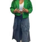 Hers & Mine NWT Cropped Fuzzy Jacket Open Front Womens Green Size Medium Photo 1