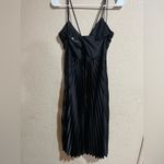 Banana Republic  Solaire black pleated satin midi dress NEW 6 petite Photo 5