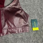 Tek Gear Women's Workout Athletic Sporty Zip Front Racerback Sports Bra Sz L Photo 1