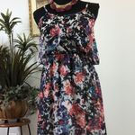 Xhilaration Maxi Dress S/P Partial Lined Layered Empire Elastic Waist Cottage Photo 1