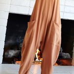 Free People Movement Hot Shot Women Crop Jumpsuit Sz S Boho Relaxed Preppy EUC Orange Photo 0