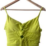 BECCA by Rebecca virtue Becca Prima Camille Zesty Neon Yellow Strappy Cut Out One Piece Swimsuit Size L Photo 4