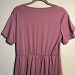Elegant Mauve Maxi Dress Short Sleeve Pastel Long Ball Gown Size L Oversized Pink Size L Photo 7