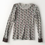 O'Neill Top Womens XL Rose Brown Crew Neck Long Sleeve Waffle Knit Thermal Y2K Photo 0