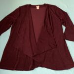 Chico's CHICO’S set TRAVELERS cardigan and no tummy pull on pants burgundy NEW size 12 Photo 0