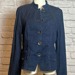White House | Black Market Women's 12 Dark Denim Polished Jacket Workcore Chiccore Photo 0