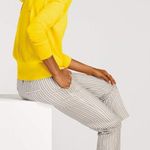 CAbi Striped Tick Tock Cropped Wide Leg Casual Trouser Size 6 Photo 1