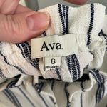 Ava Navy Blue & White Stripe Off‎ the Shoulder Romper Size 6 Photo 5