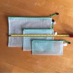 Set/3 Waterproof GREEN Document Zipper Travel Pouches, File Organizers, Clear Photo 6