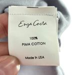 Enza Costa Ribbed Tank Top Light Blue Pima Cotton Racerback Size S Gray Photo 1