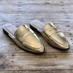 Catherine Malandrino  Gold Tuxedo Penny Mule Photo 5