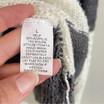 Bad Little Country Girl Stripped Henley Slouchy Knit Pullover Sweater Size Large White Photo 8