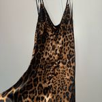 Black and Brown Slip Mini Dress with Cowl Neck Size 10 Photo 3