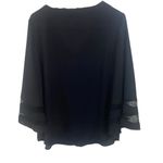 Apt. 9  black crewneck, long flow sleeve lace lined blouse large Photo 4