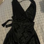 Oh Polly Mini Black Wrap Dress Photo 4