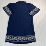 Crown & Ivy Navy Embroidered Short Sleeve Shift Dress G29 Photo 5