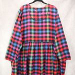 Plaid Buffalo Maxi Flannel Granny Cottage Pearl Snap Electric VTG Y2K Dress 1X Red Photo 7