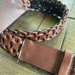 Antonio Melani ladies genuine leather braided boho belt size medium gold buckle Photo 3