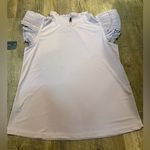 NWT Jacob Kelly Dusty Rose Ruffle Short Sleeve Blouse Purple Photo 3